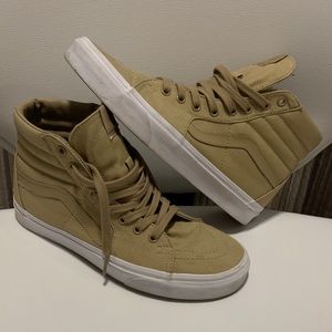 Vans Sk8 Hi gently worn in tan canvas
